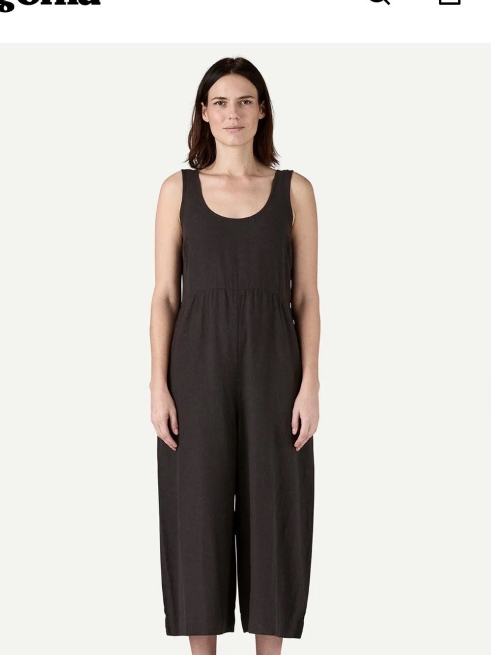 Patagonia Slate Gray Garden Island Linen Jumpsuit